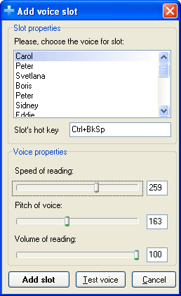 Add voice slot