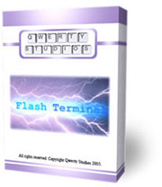 Flash Terminal logo. Chat and exchange files via modem at once!