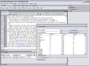 SEO Assistant Dreamweaver Plugin Screenshot